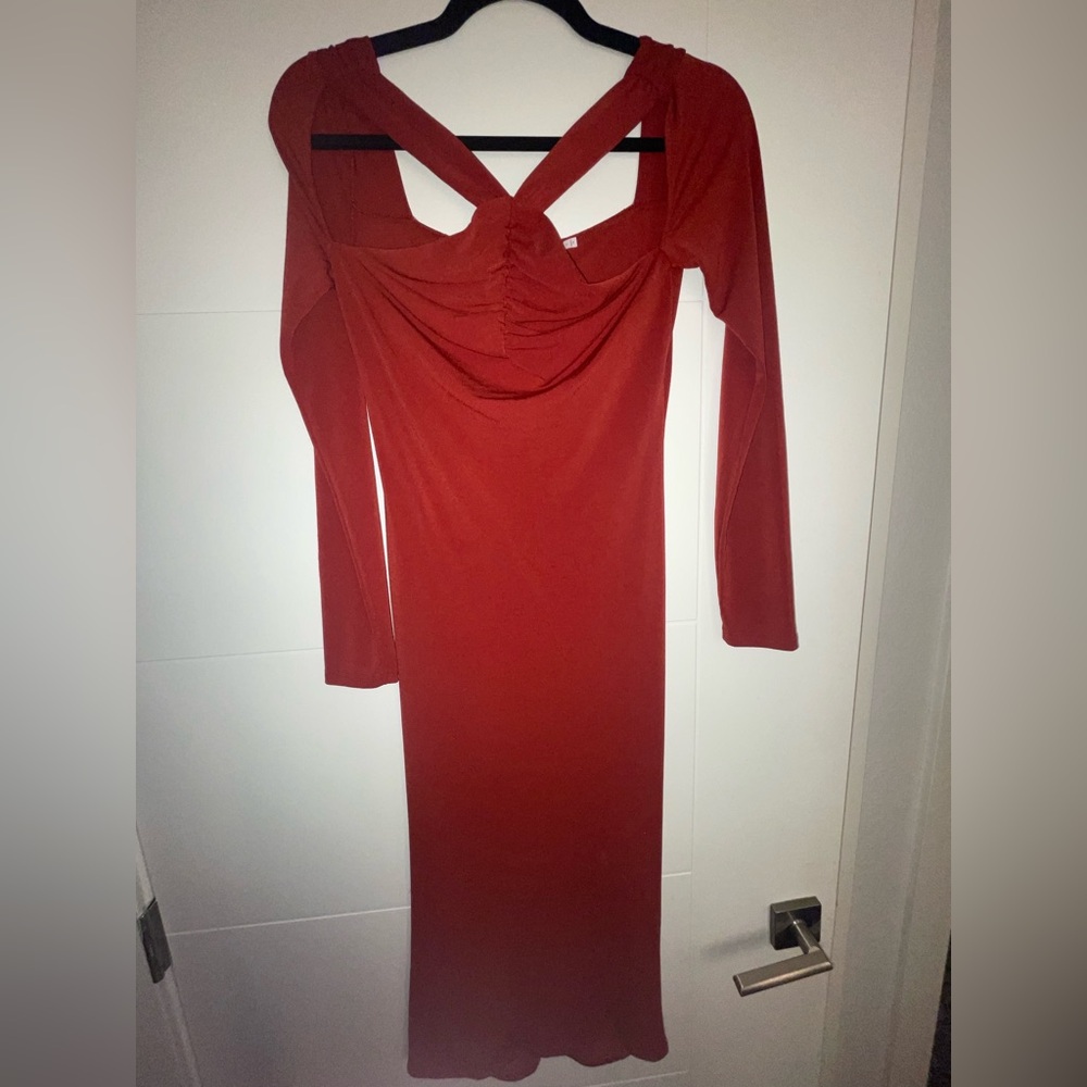 Astr Rust Long Sleeve Dress - Picture 2 of 3